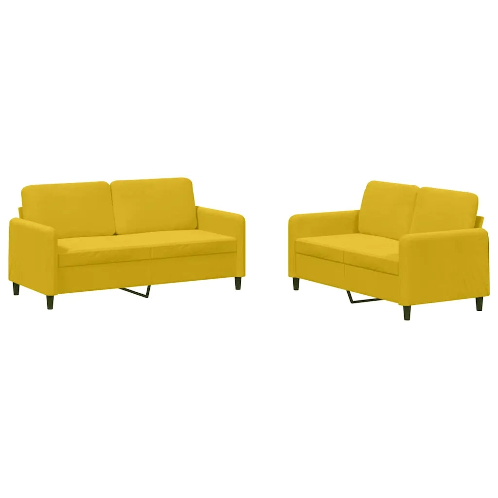 Set di Divani 2 pz Giallo in Velluto 3201980