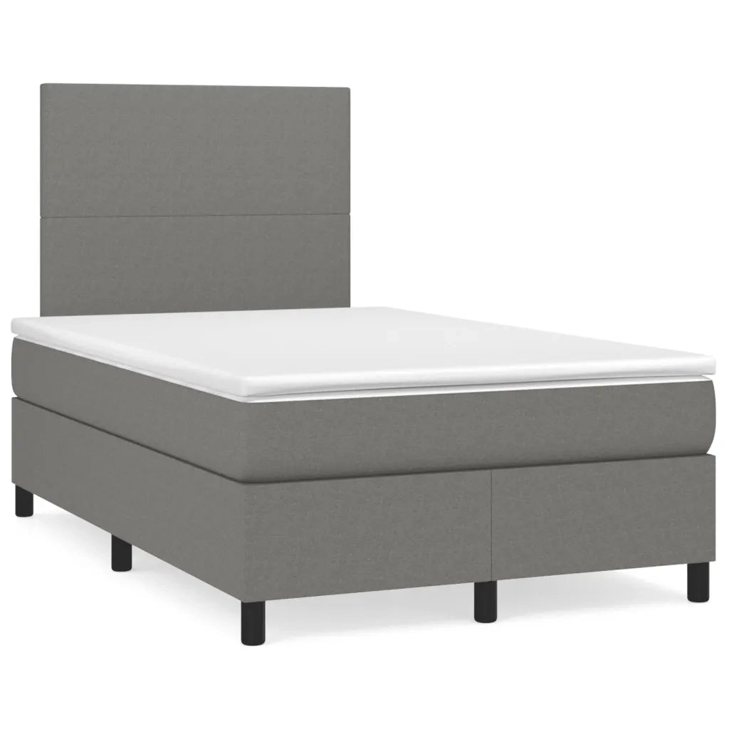 Giroletto a Molle con Materasso Grigio Scuro 120x190cm Tessuto