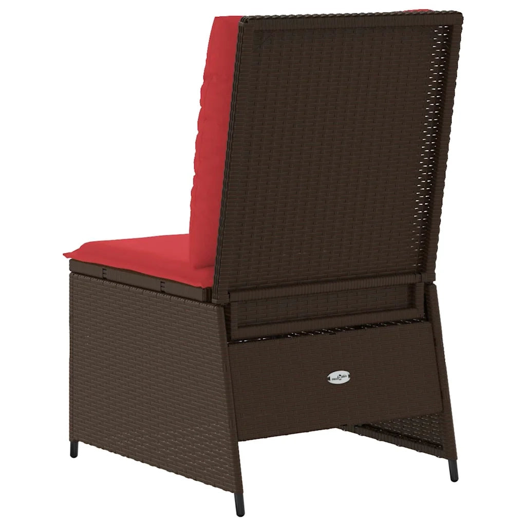 Divano da giardino con cuscino Marrone e Rosso polyrattan 3394482