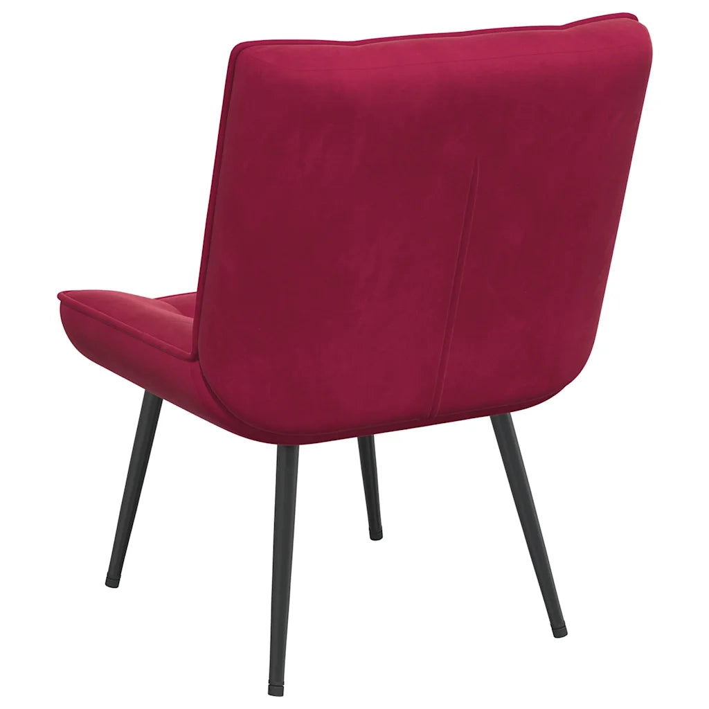 Sedia Relax 64x74x84 cm Rosso Vino in Velluto 4012321