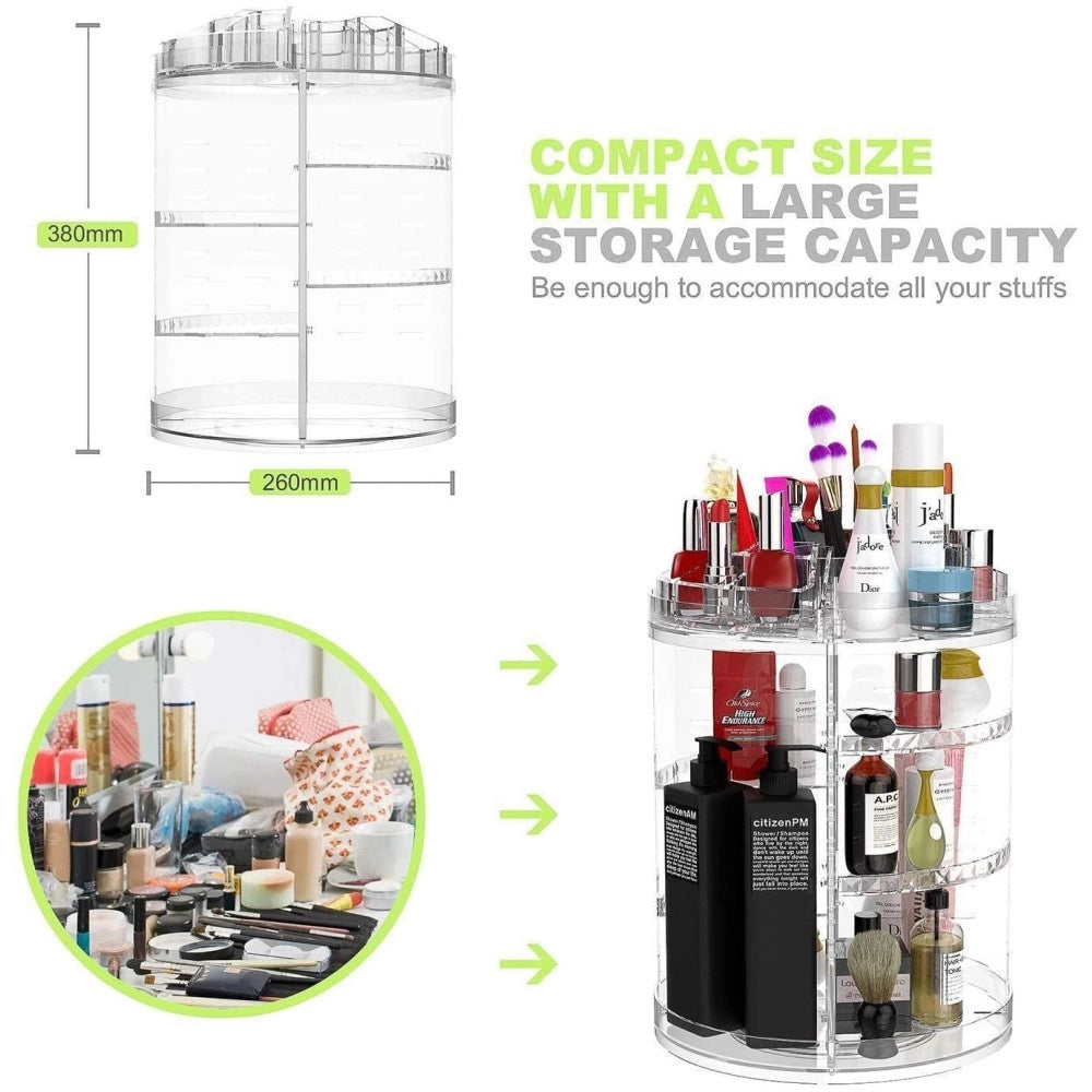 Trade Shop - Espositore Girevole Trasparente Porta Trucchi Cosmetici Organizer Smalti -