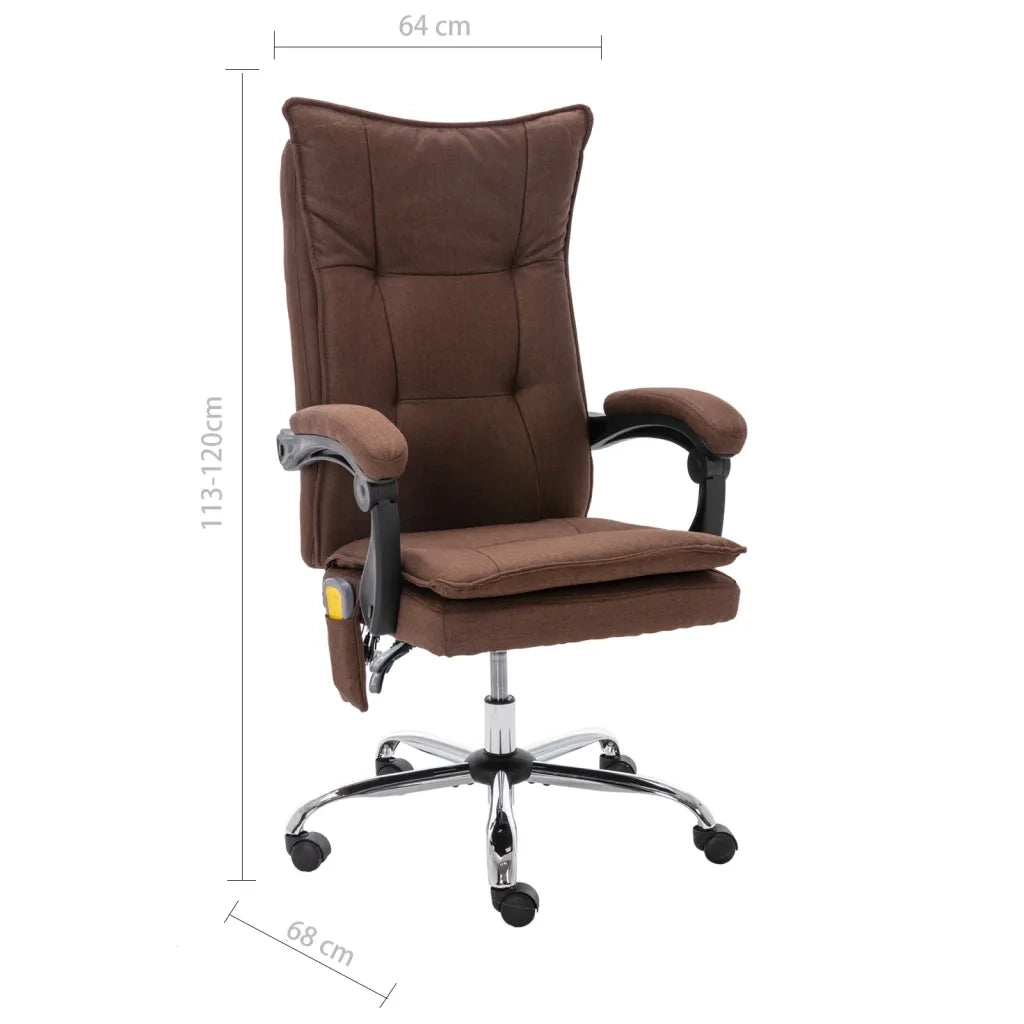 Sedia Massaggiante da Ufficio Marrone in Tessuto 20371