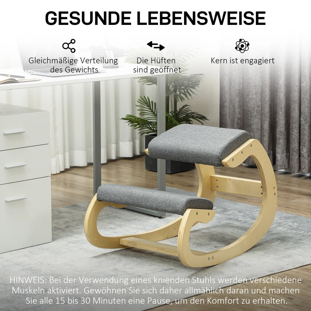 SEDIA GINOCCHIAIO Ergonomica 54,5x85x54 cm Legno Grigio