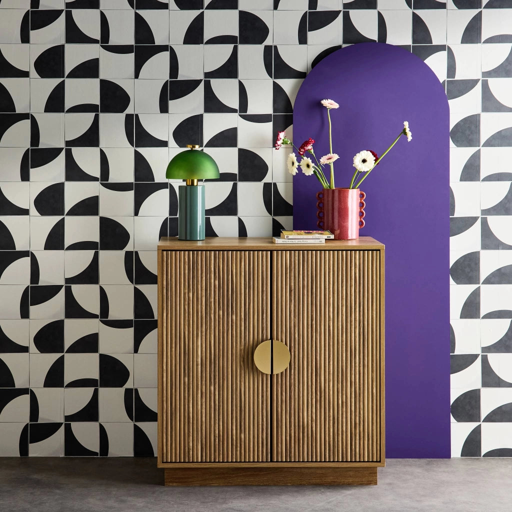 Credenza esotica a 2 ante, 80cm, effetto legno miele