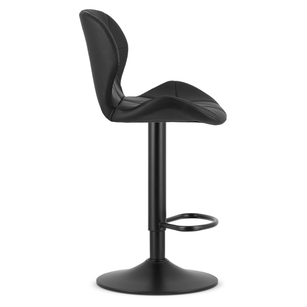 Sgabello da bar West in ecopelle nera con base regolabile