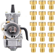 Set di pulitori carburatori 15 pezzi - M5 testine di pulizia - Acciaio inossidabile - Pezzi di ricambio - Per scooter e motocicletta - Diverse misure 88-150 - Getti carburatori