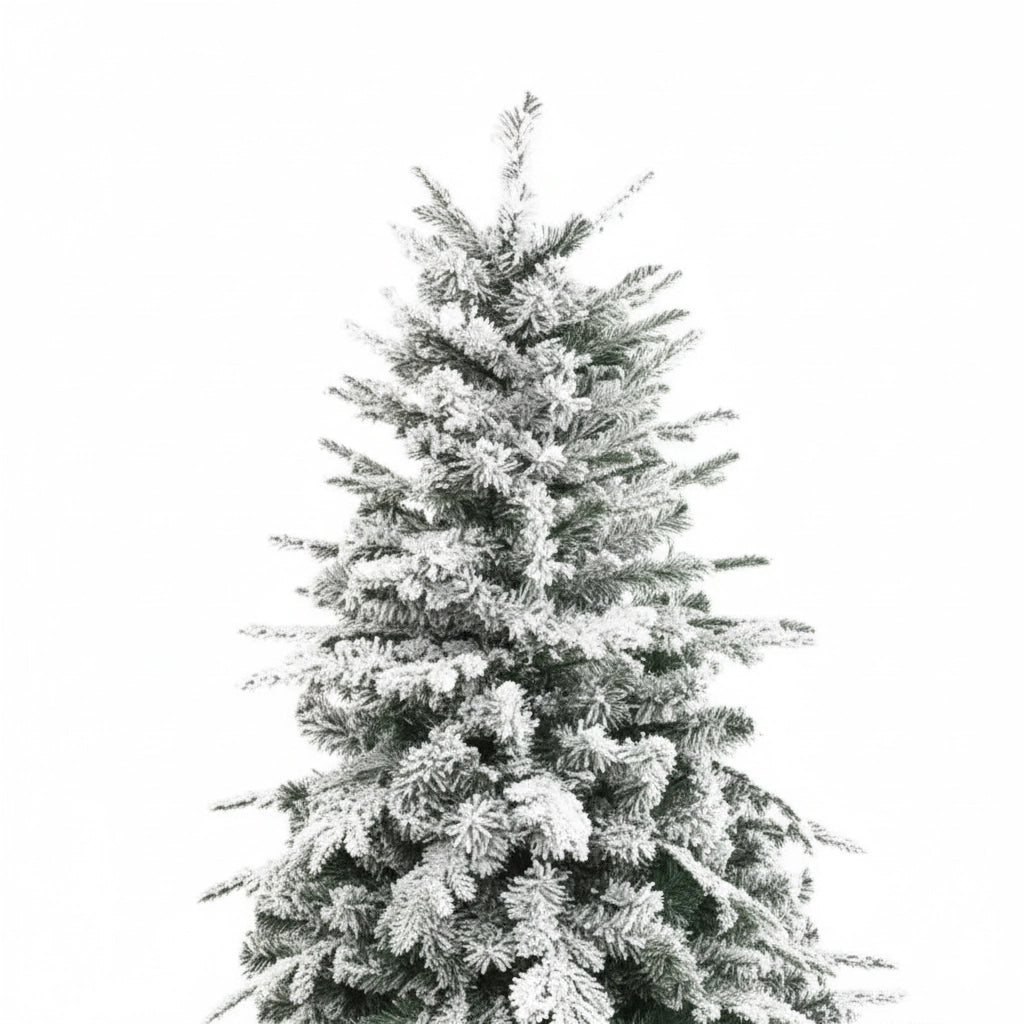 Biancopino albero di natale innevato effetto realistico elegante real touch *** misura h 210, confezione 1