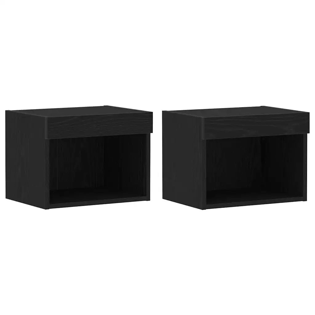 Set mobile TV con led 2 pcs Rovere Nero 40 x 30 x 30 cm 863103