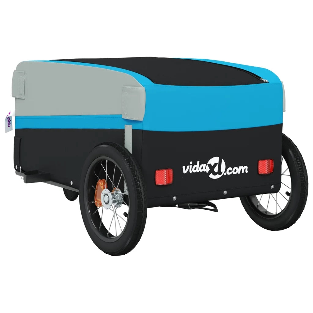 Rimorchio da Bici Nero e Blu 30 kg in Ferro 94058