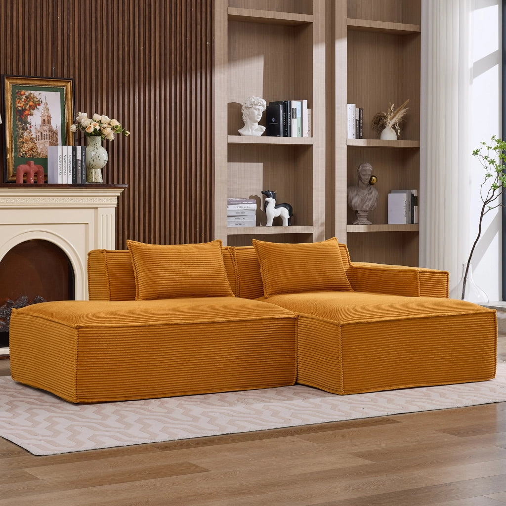 Divano 2 Posti con Cuscini ¨C MINIMAL ¨C Tessuto, 235 cm