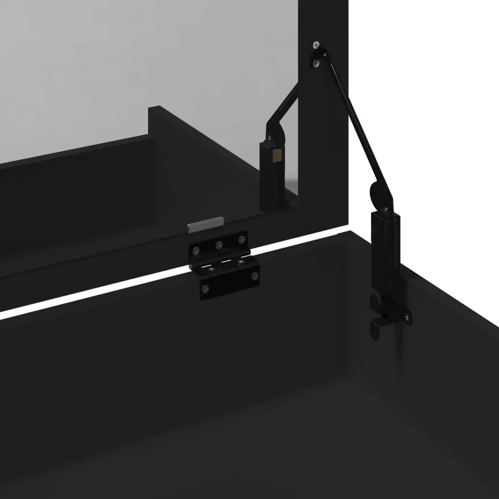 Toeletta | Tavolo da Trucco e Sgabello Nero 60x40x113,5 cm