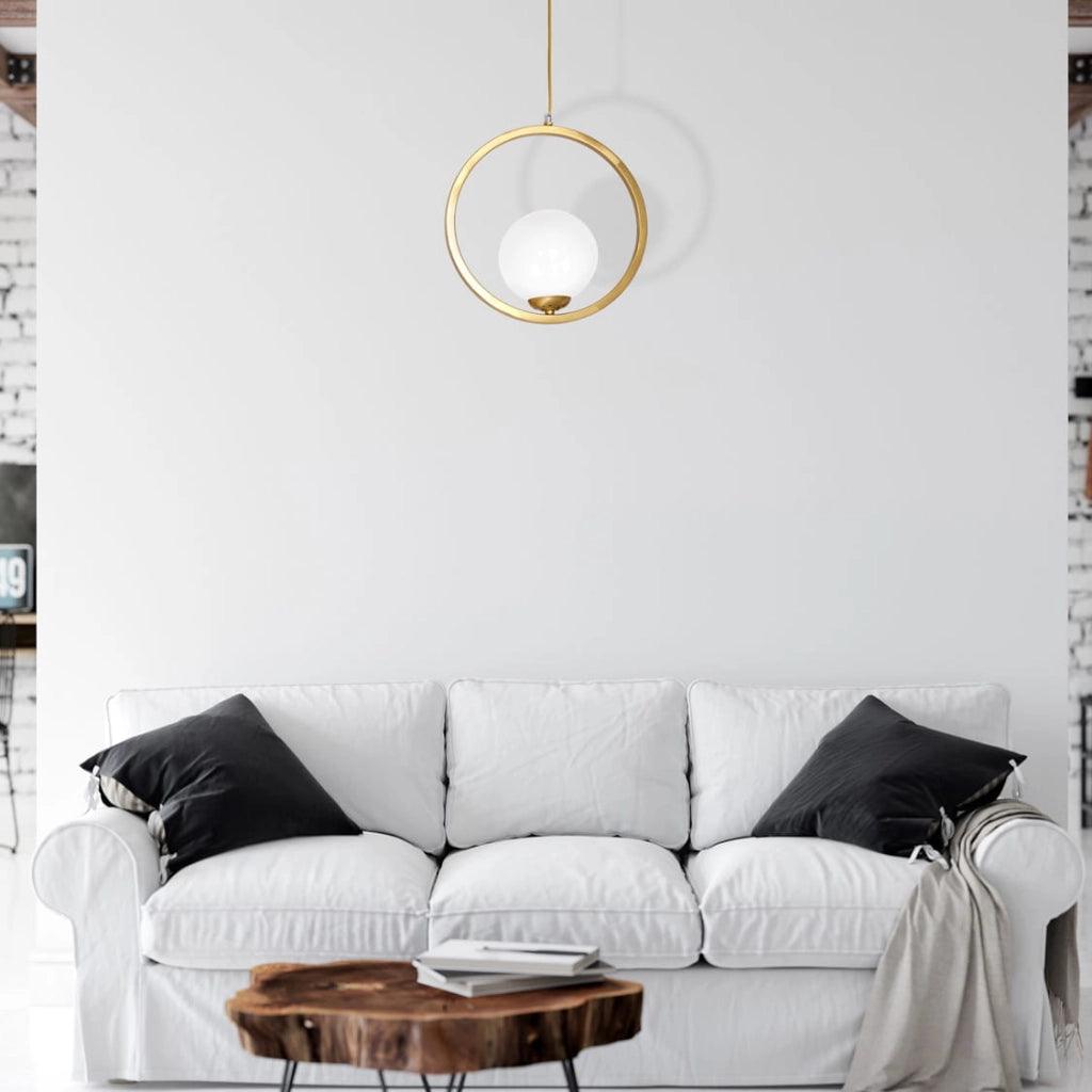Lampada a sospensione Vienna oro/bianco E14 40W Milagro