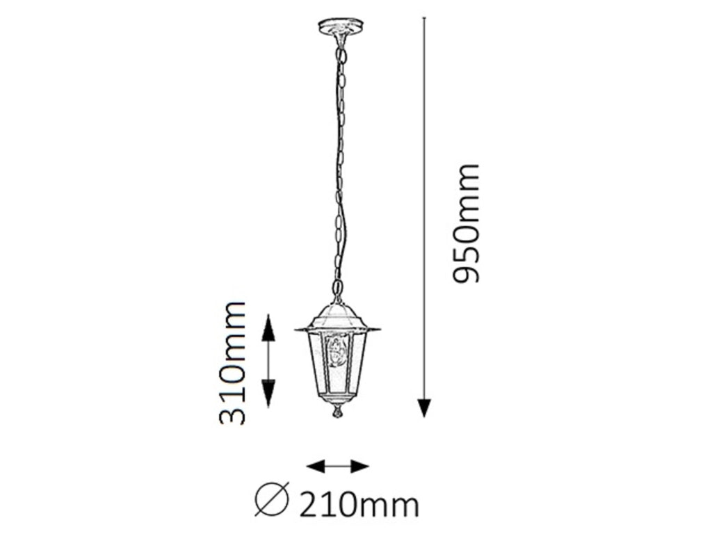 Lampada a sospensione esterna Velence Rabalux nera E27
