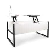 Tavolino da salotto con contenitore in stile industrial tavolino da caffè in acciaio e legno moderno con ripiano sollevabile
