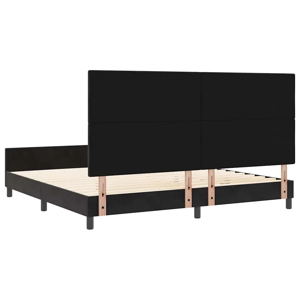 Letto a molle con testiera Nero 200 x 200 cm Velluto 3344965