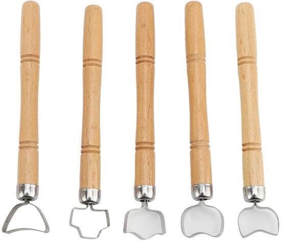 Set di raschiatori 5 in 1 - Gessetti - Fissi e regolabili - Maniglie in ceramica - Ideali per la scultura - Molteplici applicazioni - Gessetti per scultura