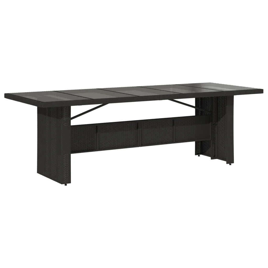 Set da Pranzo da Giardino 9 pz con Cuscini Nero in Polyrattan 3277535