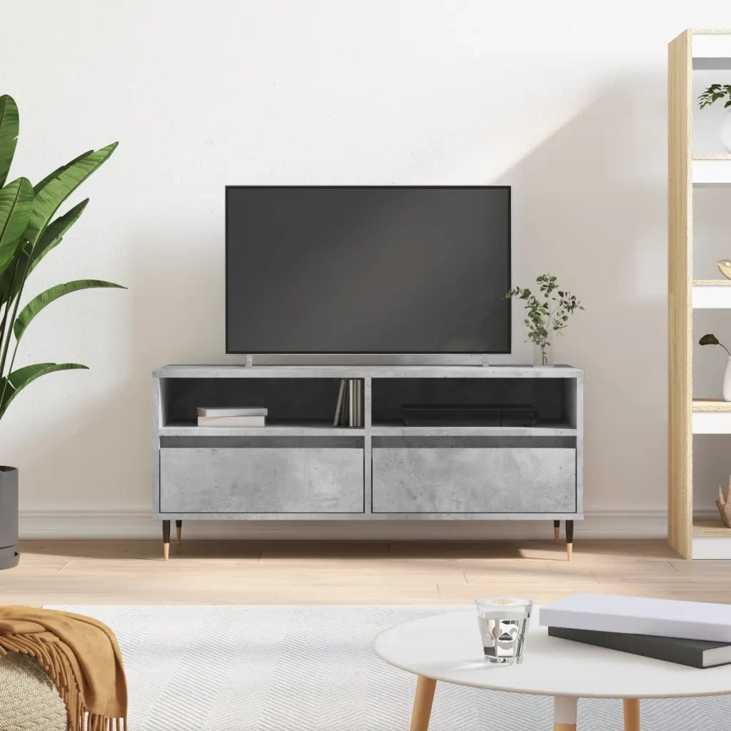 Mobile per TV-Credenza TV-Console TV Grigio Cemento 100x34,5x44,5 cm Legno Multistrato 384859