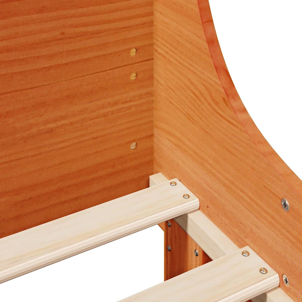 Letto senza Materasso-Struttura Letto Marrone Cera 120x200 cm in Legno di Pino 362339
