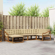 Set di divani da esterno con cuscino 6 pcs Naturale e Beige 3369636