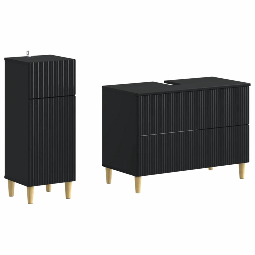 Set di Armadi da Bagno da 2 Pezzi ARNHEM Nero 3417685