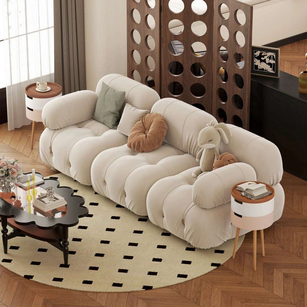 Set 2 Tavolini da Caff¨¨ con 3 Livelli e Vani Contenitore ¨C zephmum ¨C Multicolore