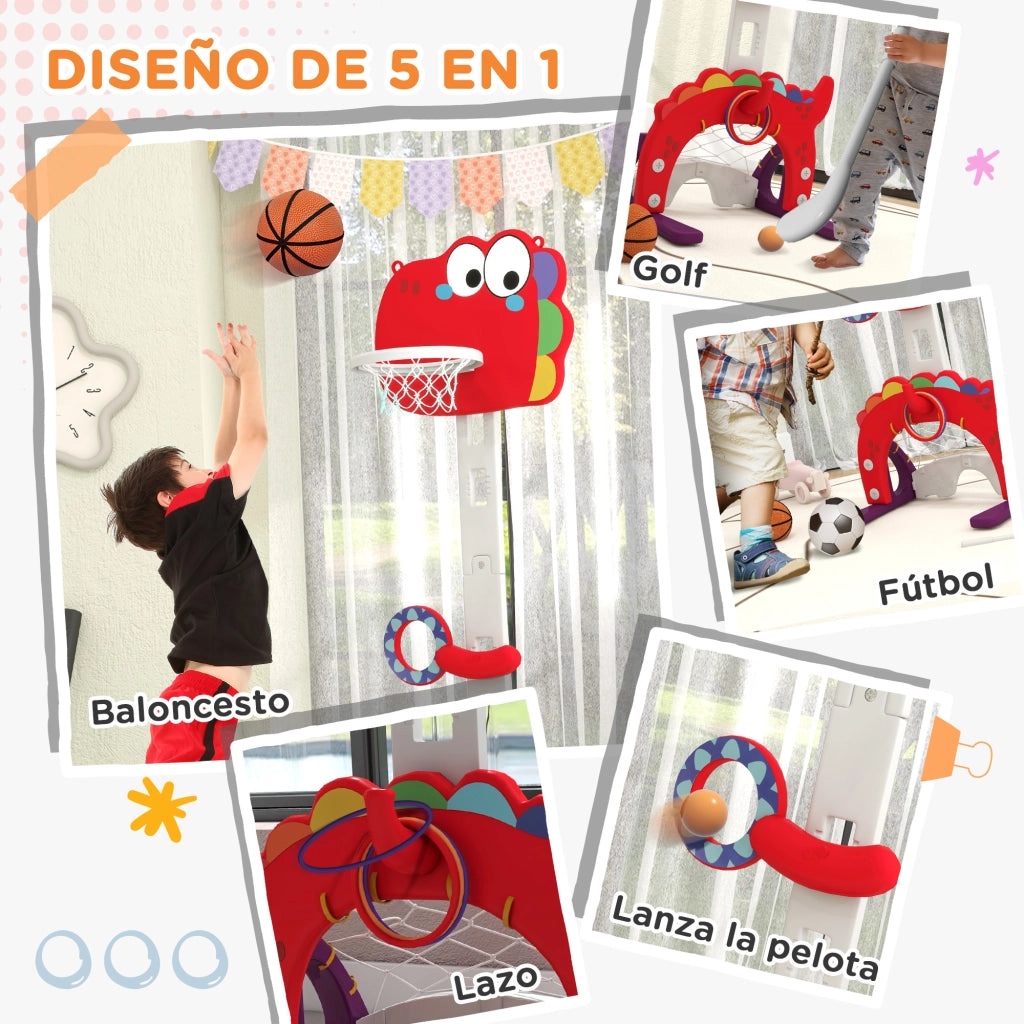 Canestro Basket Bambini Altezza Regolabile con Palla ¨C zephmum ¨C Rosso
