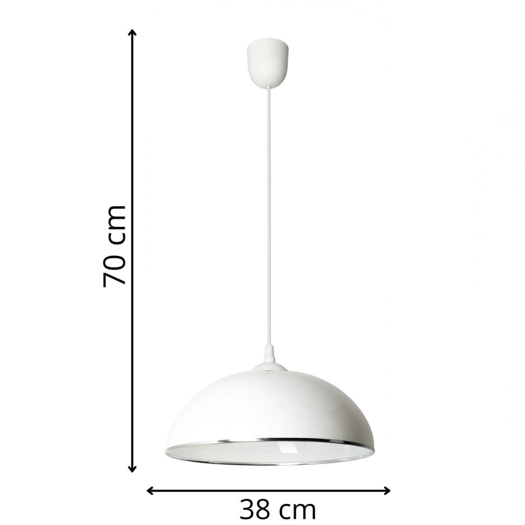 Lampada a sospensione Anja A Lampex bianca 70cm E27