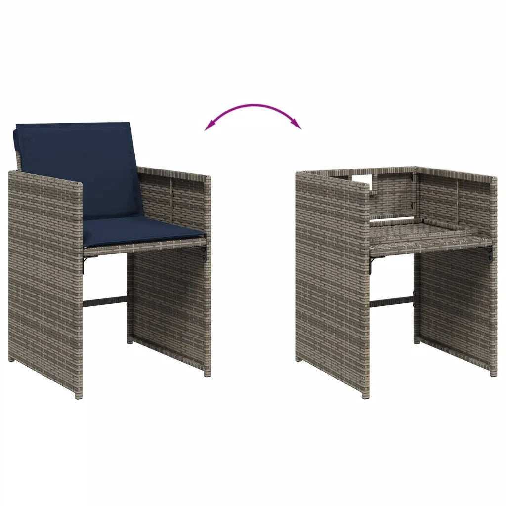 Set da pranzo da giardino da 13 pz con Cuscini in Polyrattan Grigio 3277932