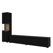 Mobile per TV e vetrina collezione EVA. Colore nero e rovere.