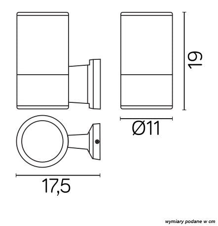 Applique esterna 11cm 1xE27 nera IP54 SU-MA 7002 Adela