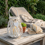Lanterna in Vimini in Vimini Vetro cm 14x14x31 - TREV
