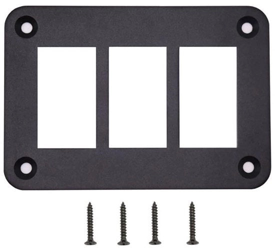 Tuimelschakelaar in panelluik con 3 vie supporto e viti, in alluminio anodizzato nero, impermeabile - per auto, nave, camion, camper, SUV, UTV.