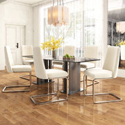 SEDIA da pranzo in velluto, set da 4 pezzi, beige, gambe in metallo
