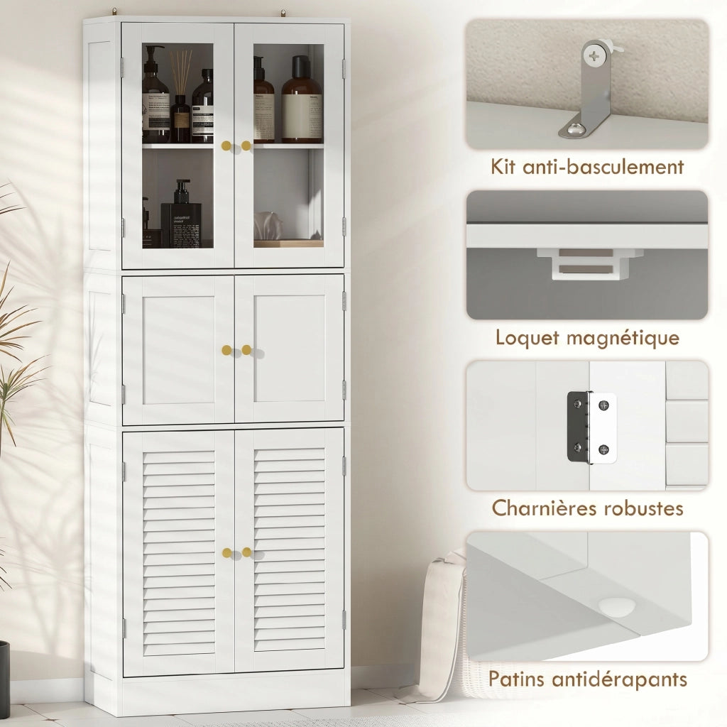 Mobile da bagno alto con 6 ante ¨C Minimal ¨C Bianco