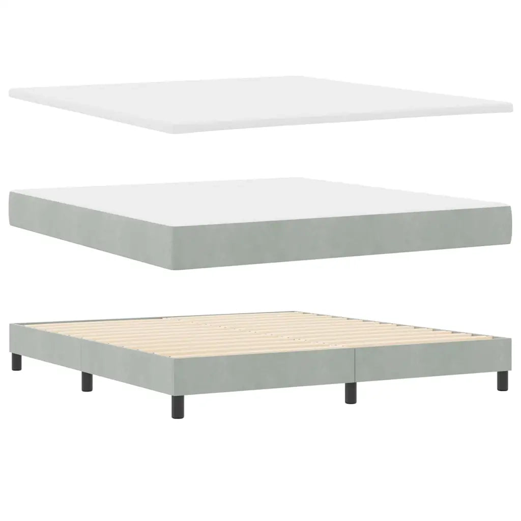Letto a molle con materasso Grigio chiaro 180 x 200 cm Velluto 3340346