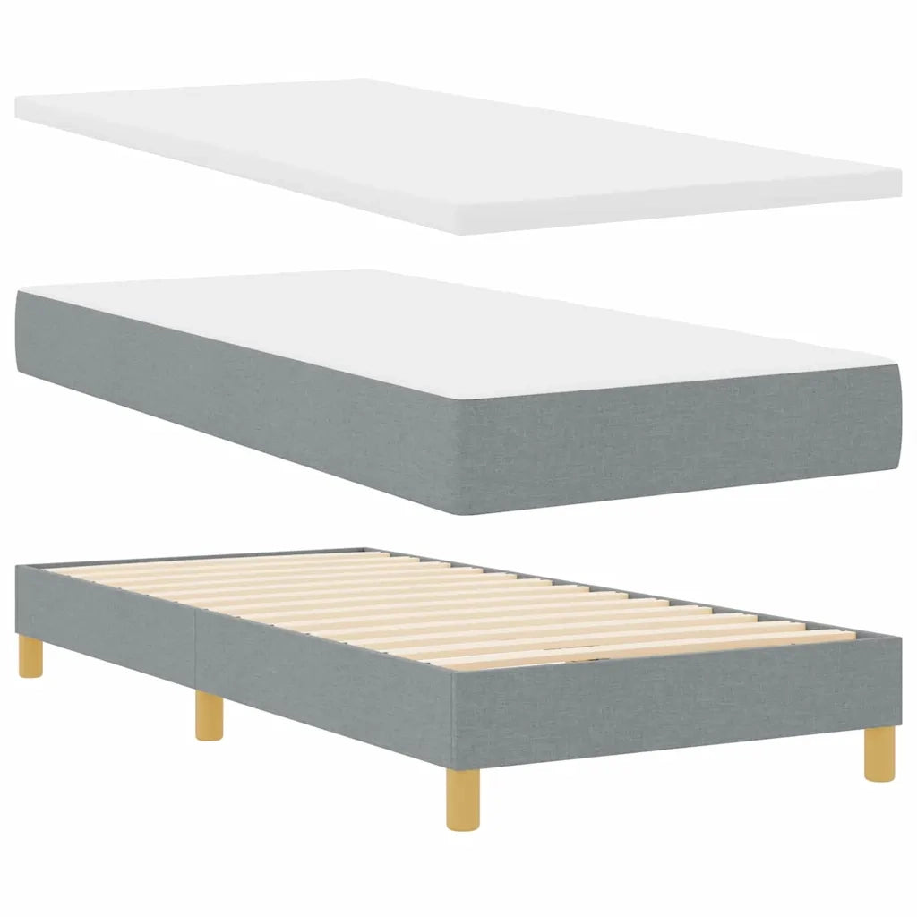 Letto a molle con materasso Grigio chiaro 200 x 80 cm Tessuto 3341195
