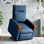 Poltrona Alzapersona Reclinabile Blu in Tessuto 3324012