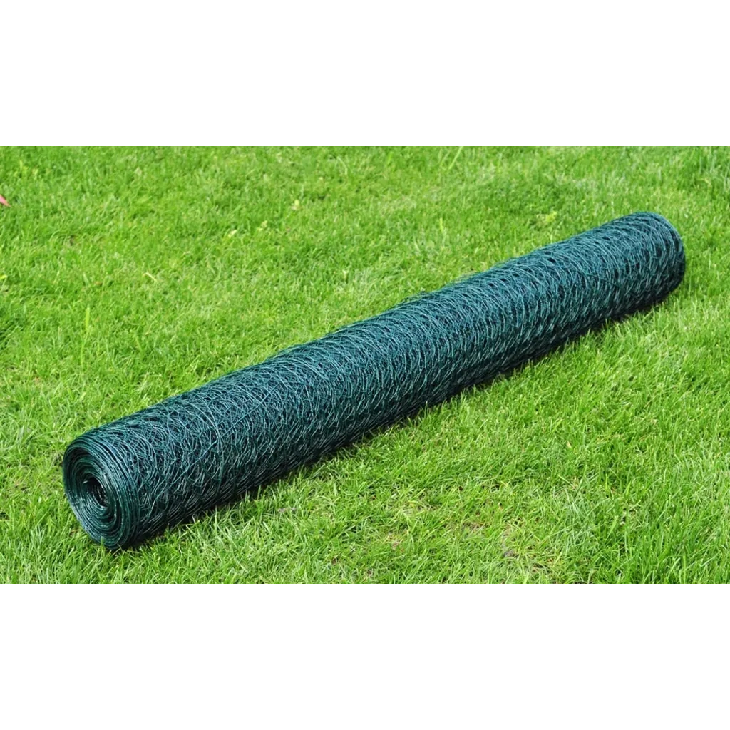 Recinzione in Rete per Pollaio Rivestita in PVC 25x0,5 m Verdecod mxl 87641
