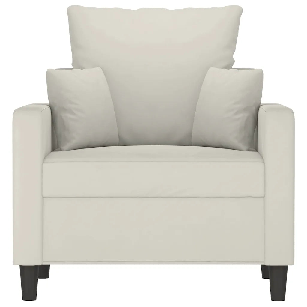 Poltrona Crema 60 cm Velluto 359291
