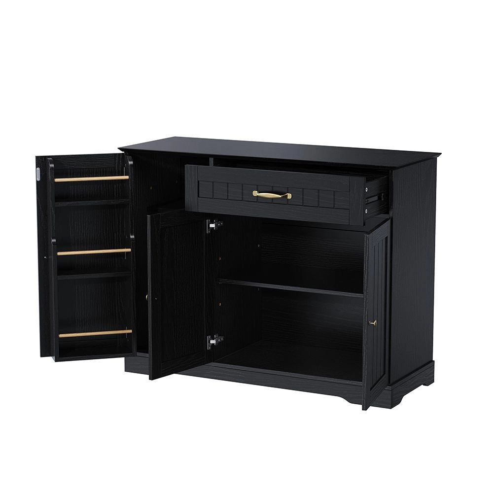 Buffet moderno elegante 3 porte 1 cassetto - Xylo - Nero