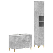 Set di Armadi da Bagno da 2 Pezzi DELFT Grigio Cemento 3417543