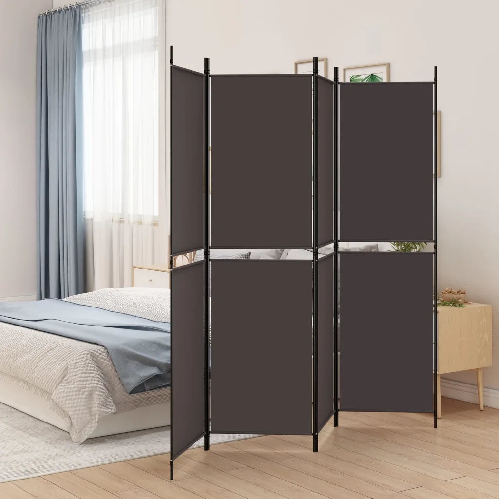 Divisorio a 4 Pannelli Marrone 200x180 cm in Tessuto cod mxl 64419
