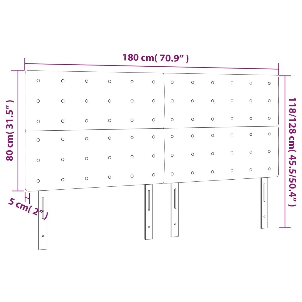 Testiera-Testata del letto Grigio Chiaro 180x5x118/128 cm Tessuto