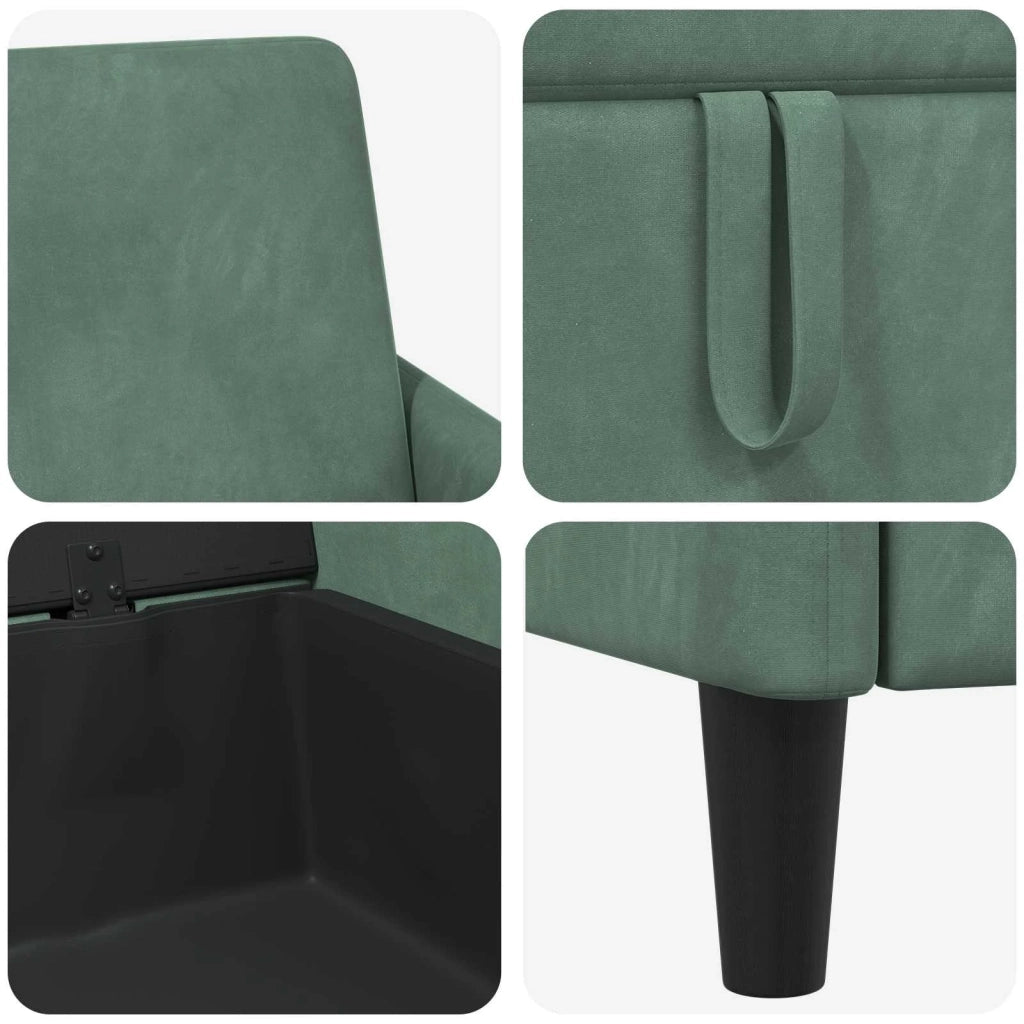 Set di Divani con Storage 2 pz Verde Mare Poliestere 3429173