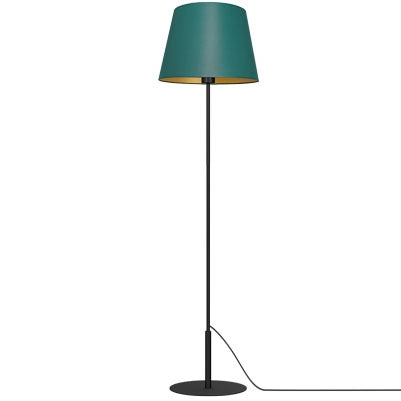Lampada da terra Arden nera paralume verde E27 15W