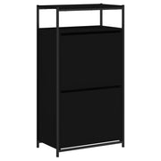 Scarpiera mobile contenitore per scarpe mobile per ingresso/corridoio/soggiorno 60 x 34 x 112 cm legno ingegnerizzato nero 02_0021994