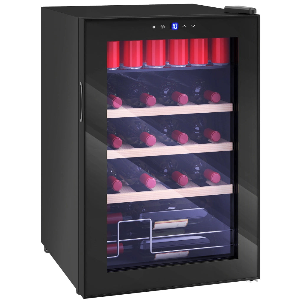 Cantinetta Frigo per Vino 53L ¨C Xylo ¨C 12 Bottiglie, Ripiani Regolabili, 43x45x64cm, Nero