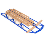Slitte da neve in metallo con pattini maniglie per bambini e adulti-Slitte con portata massima 150kg 137x58x16cm Blu