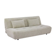 Divano letto convertibile in tessuto ciniglia, 3 posti, beige